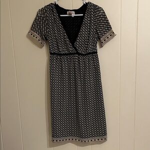 Black and Beige Patterned Dress